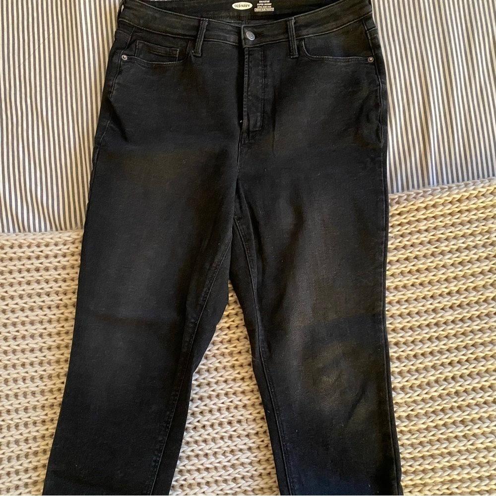 NWOT - Old Navy High-Waisted Rockstar Super-Skinny High Rise Black Jeans - Picture 9 of 9